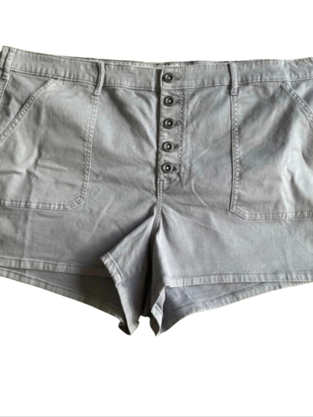 NWT Torrid Size 26 Gray First At Fit Shorts Button Fly Stretchy